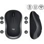 Preview: Logitech M185 Wireless Maus Rot – Optisch 1000 DPI USB beidhändig
